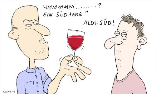 Cartoon: Aldi Süd (medium) by Toonmix tagged wein,aldi