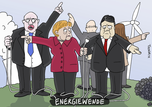 Cartoon: Energiewende (medium) by Toonmix tagged merkel,gabriel,altmaier