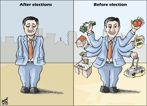 Cartoon: after election (medium) by samir alramahi tagged jordan,parliamentary,elections,ramahi,cartoon,arab
