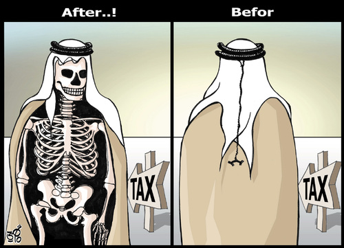 Cartoon: Befor and After Tax (medium) by samir alramahi tagged jordan,arab,ramahi,cartoon,democracy