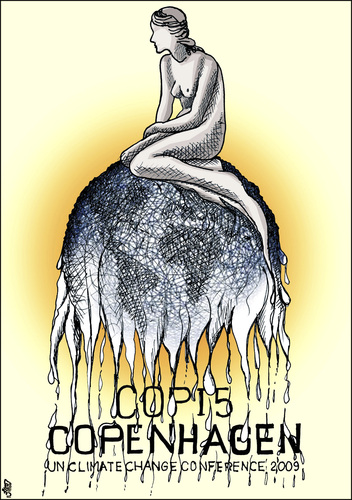Cartoon: copenhagen 09 logo (medium) by samir alramahi tagged cop15,united,nations,climate,change,conference,copenhagen,2009,nature,politics,ramahi