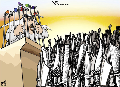 Cartoon: vote for me (medium) by samir alramahi tagged jordan,arab,ramahi,cartoon,democracy