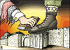 Cartoon: arab and my town (small) by samir alramahi tagged arab jerusalem palestine israel aqsa ramahi kofiah