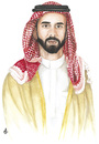 Cartoon: Prince Ghazi of Jordan (small) by samir alramahi tagged prince,ghazi,jordan,arab,scarf,ramahi,cartoon,portrait