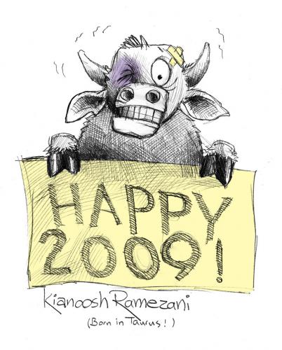 Cartoon: Happy New Year! (medium) by Kianoush tagged taurus