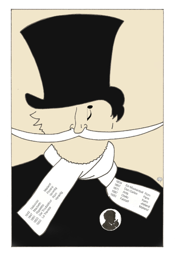 Cartoon: 200. Geburtstag Verdi (medium) by Erwin Pischel tagged künstler,pischel,opernhaus,komposition,musik,wagnerjahr,wagner,richard,verdijahr,genie,oper,tonsetzer,italien,komponist,geburtstag,200,giuseppe,verdi