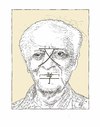 Cartoon: 80 Jahre Adolf Muschg (small) by Erwin Pischel tagged adolf,muschg,schriftsteller,autor,schweiz,japan,zazen,zen,meditation,literatur,philosophie,büchnerpreis,pischel