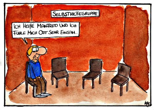 Cartoon: Selbsthilfegruppe Einsam (medium) by spass-beiseite tagged selbsthilfegruppe,einsam,therapie,beiseite,spass,unterhaltung,panel,fun,illustration,design,pointe,kunst,comicstrips,comictagebuch,tagebuch,comic,cartoons,cartoon,witz,bildwitz