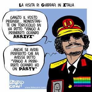 Cartoon: Gheddafi (medium) by lelecorvi tagged gheddafi,italia,premier