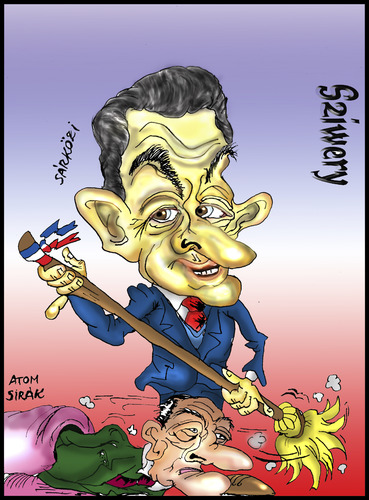 Cartoon: sarkozy vs chirac (medium) by sziwery tagged sarkozy,vs,chirac