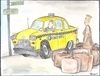 Cartoon: TAXI DRIVER (small) by ANDRZEJ PACULT tagged taxi,driver,new,york,city,scouting,for,fares,yellow,cabs,service,nyc,luggage,capacity,where,can,get,mohawk,haircut,in