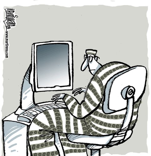 Cartoon: Prisionero (medium) by martirena tagged prisionero