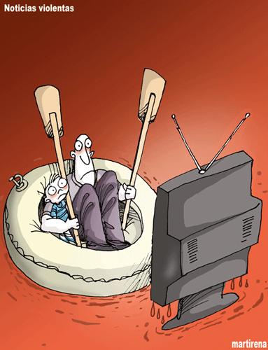 Cartoon: Violencia en television (medium) by martirena tagged violencia,en,television