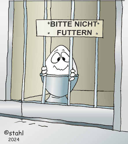 Cartoon: Bitte nicht futtern (medium) by wista tagged ei,eier,essen,futtern,füttern,bitte,nicht,zoo,gefängnis,besuch,besucher,schild,verbot,trinken,gitter,eingesperrt,ei,eier,essen,futtern,füttern,bitte,nicht,zoo,gefängnis,besuch,besucher,schild,verbot,trinken,gitter,eingesperrt