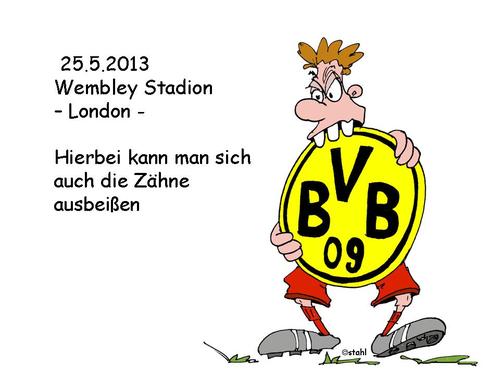 Cartoon: Finale 2013 A (medium) by wista tagged 2013,finale,london,stadion,wembley,league,champions,endspiel,fcb,münchen,bayern,bvb,dortmund