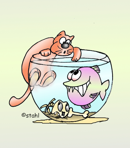 Cartoon: fischen (medium) by wista tagged katze,katzen,hauskatze,haustier,haustiere,fisch,fische,fischen,fressen,aquarium,futter,katzenfutter,fischfutter,füttern,jagen,fleisch