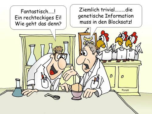 Cartoon: Gentechnik (medium) by wista tagged gen,gentechnik,veränderte,organismen,forscher,forschung,genforschung,gene,genlebensmittel,gentechnisch,lebensmittel,gentechnologie,genlabor,genetik,huhn,ei,eier,genfood,wissenschaftler,fortschritt,ernährung,nahrungsmittel,lebensmitteltechnologie,technologie