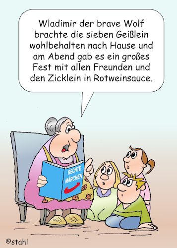 Cartoon: Oma Alice Märchenstunde (medium) by wista tagged afd,partei,alternative,deutschland,rechts,alice,weidel,russland,russlandfreundlich,krieg,ukraine,waffen,waffenlieferung,märchen,märchenstunde,wladimir,putin,kriegstreiber,wolf,bär,sieben,geißlein,zicklein,rotwein,freund,freunde,essen,trinken,afd,partei,alternative,deutschland,rechts,alice,weidel,russland,russlandfreundlich,krieg,ukraine,waffen,waffenlieferung,märchen,märchenstunde,wladimir,putin,kriegstreiber,wolf,bär,sieben,geißlein,zicklein,rotwein,freund,freunde,essen,trinken