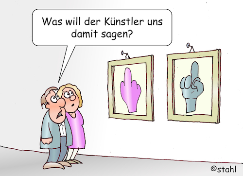 Cartoon: Provokationskunst (medium) by wista tagged kunst,künstler,maler,malerei,provokation,ausstellung,gemäldeausstellung,galerie,bild,bilder,besucher,museum,interpretation,bildinterpretation,aussage,bedeutung,stinkefinger,handzeichen,kunst,künstler,maler,malerei,provokation,ausstellung,gemäldeausstellung,galerie,bild,bilder,besucher,museum,interpretation,bildinterpretation,aussage,bedeutung,stinkefinger,handzeichen