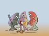 Cartoon: Fischrezepte (small) by wista tagged fisch,fische,fischrezepte,kochbuch,huhn,hühner,buch,kochen,küche,ärger