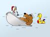 Cartoon: Ginger und Kalaschnikow 49 (small) by wista tagged ginger,kalaschnikow,bär,huhn,badewanne,stöpsel,kapitän,meer,schiff,schwimmen