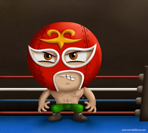 Cartoon: Luchador (medium) by kellerac tagged cartoon,caricatura,maria,keller,luchador,wrestler,cute,mexico