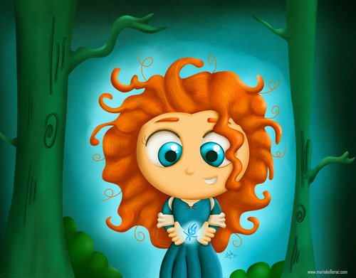 Cartoon: Princess Merida (medium) by kellerac tagged merida,princess,chibi,cute,maria,keller,illustration,mexico,art
