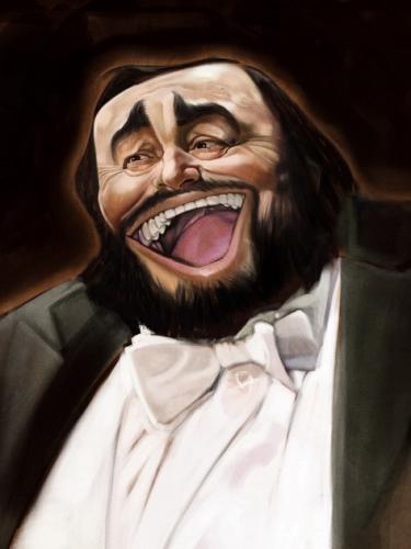 Cartoon: Luciano Pavarotti (medium) by Ausgezeichnet tagged karikatur,portrait,caricature,gourmet,tonsil,