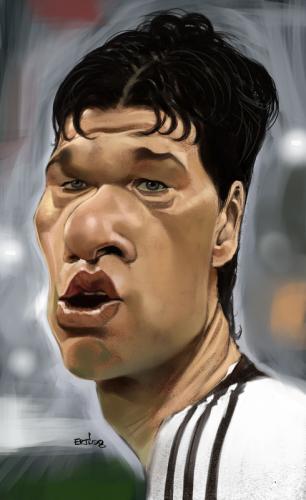 Cartoon: Michael Ballack (medium) by Ausgezeichnet tagged football,soccer,michael,ballack,goal,caricature,karikatur