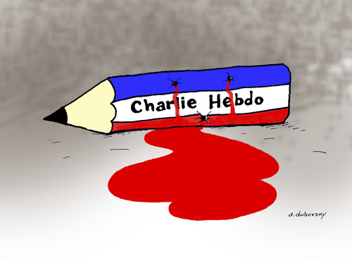 Cartoon: Charlie Hebdo attack...all of (medium) by Dubovsky Alexander tagged charlie,hebdo,attack,terrorism,freedom