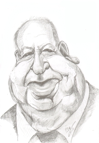 Cartoon: Alfred Hitchcock (medium) by cabap tagged caricature