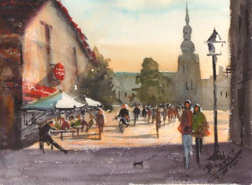 Cartoon: The town where I live (medium) by cabap tagged watercolorpainting