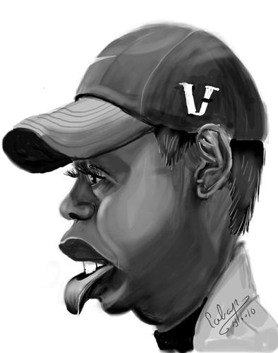 Cartoon: Tiger Woods (medium) by cabap tagged ipad,caricatures