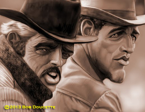 Cartoon: Butch Cassidy and Sundance (medium) by tobo tagged redford,newman