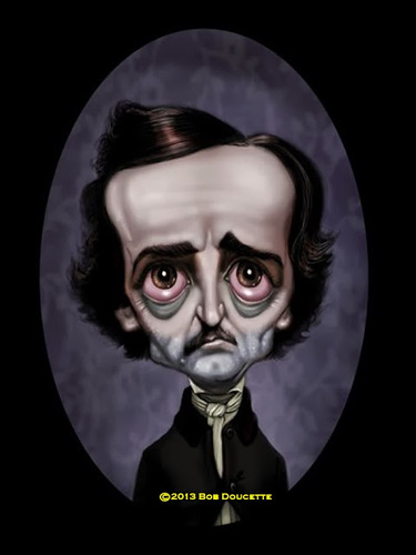 Cartoon: Edgar Allan Poe (medium) by tobo tagged caricature,poe
