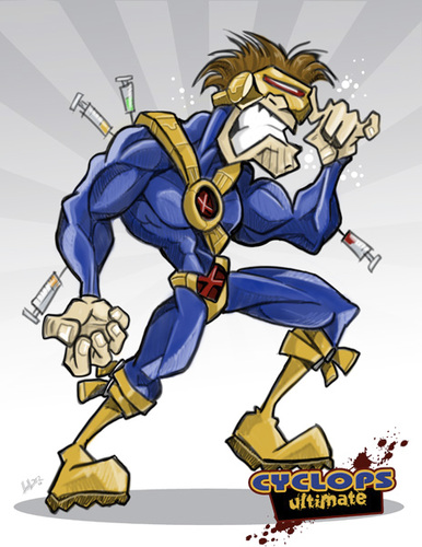Cartoon: Cyclops freak-out (medium) by Hellder Gonzales tagged cyclops,cartoon,ultimate,digital,painting