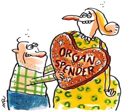 Cartoon: Herz (medium) by ari tagged lebkuchenherz,frau,mann,organhandel,organspende,organ,heart,herz,frauentag,plikat