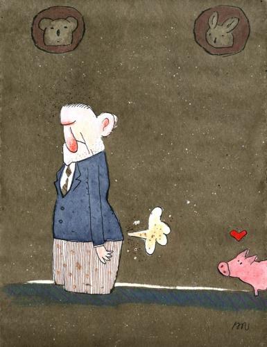 Cartoon: schwein (medium) by ari tagged schwein,love,like,smells,liebe,mann,furz,romantik