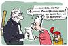 Cartoon: npd (small) by ari tagged npd,verfassungsschutz,vmann,verbot,rechtsradikalismus,rechte,plikat,partei,demokratie,terror,nsu,nazi
