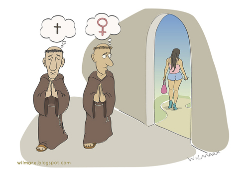 Cartoon: Celibacy and Cross (medium) by Wilmarx tagged graphics,thought,religion
