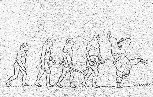 Cartoon: Hip Hop is r-evolution (medium) by Wilmarx tagged evolution,hiphop,graphitte