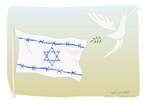 Cartoon: Israeli flag (medium) by Wilmarx tagged peace,gaza,palestine,war,flag,israel