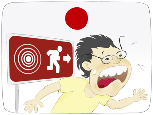 Cartoon: Japan earthquake warning... (medium) by Wilmarx tagged earthquake,japan,radiation