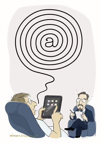 Cartoon: neurotic web spiral (medium) by Wilmarx tagged psi,internet