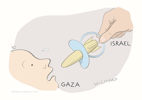 Cartoon: Pacifier (medium) by Wilmarx tagged children,war,israel,palestine,gaza