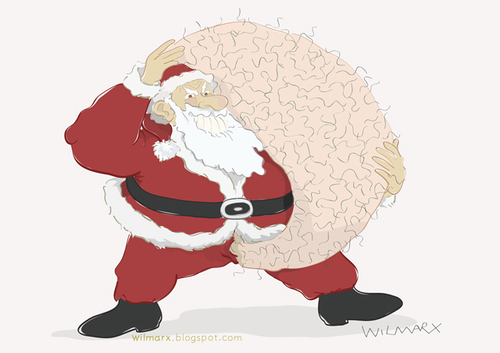 Cartoon: Santas bag (medium) by Wilmarx tagged santa,claus