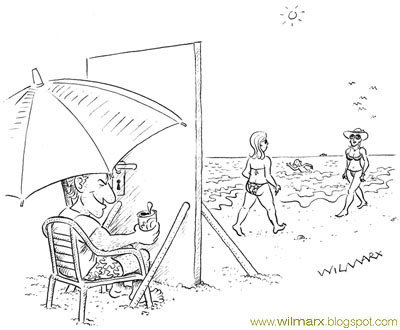 Cartoon: Vouyerism na praia (medium) by Wilmarx tagged praia,vouyerism