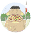 Cartoon: PizzaPitch Botocudo Brazilindian (small) by Wilmarx tagged pizzapitch indian brazilian botocudo