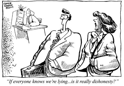Cartoon: Good question... (medium) by carol-simpson tagged truth,lies,business,office