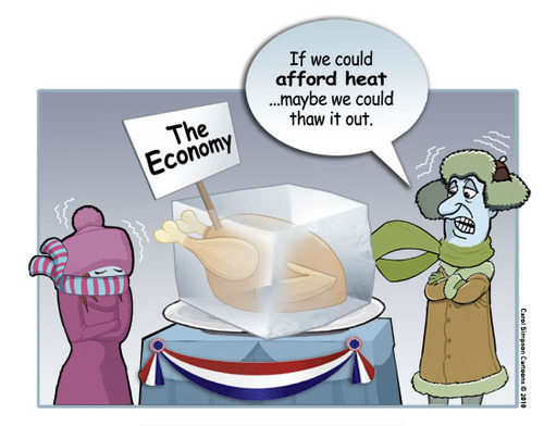 Cartoon: The Cold Economic Facts (medium) by carol-simpson tagged economy,poverty,winter,cold